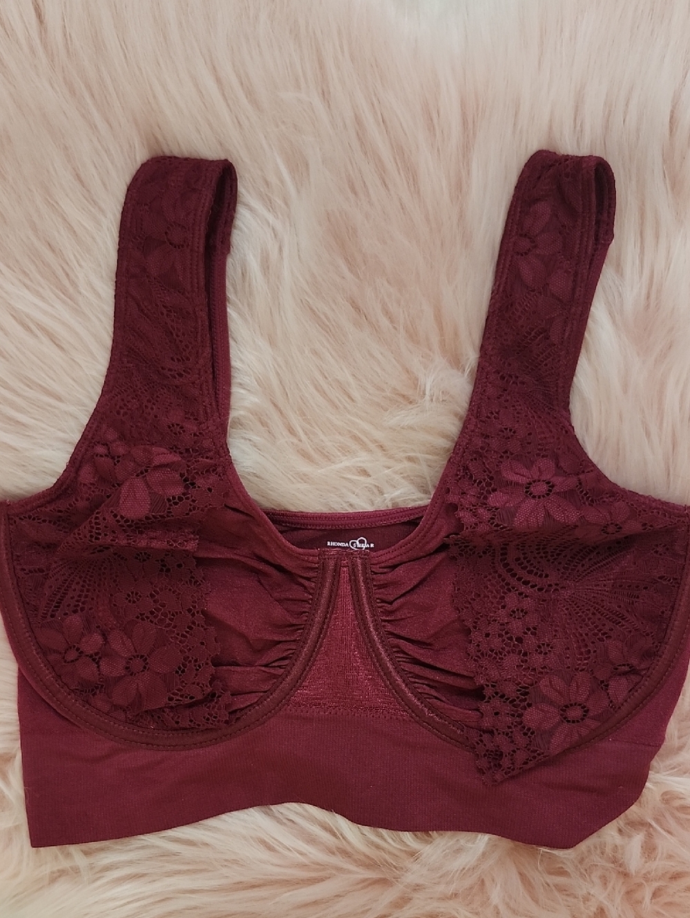 Brand New RHONDA SHEAR SEAMLESS UNDERWIRE BRA W/LACE SLING-M